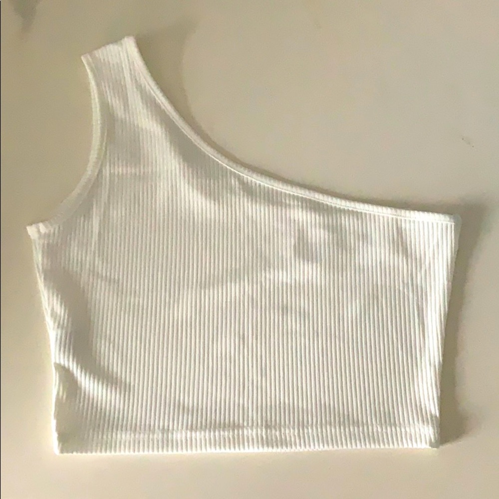 white one shoulder top NEVER WORN